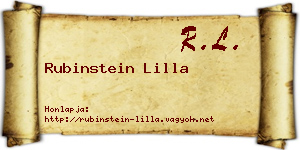 Rubinstein Lilla névjegykártya